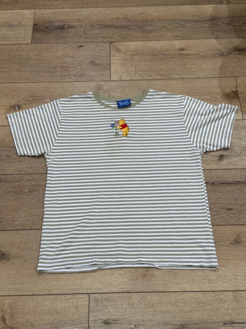 Vintage Winnie The Pooh Adult Striped T Shirt Embroidered READ